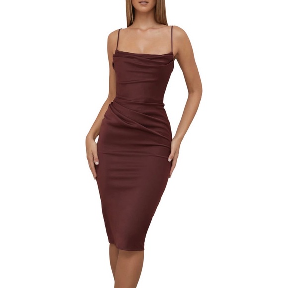 House of CB Dresses & Skirts - House of CB Anja Corset Midi Dress - Raisin Color, Size S